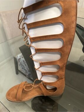 CL by Chinese Laundry Tan Lace-Up Gladiator Boots